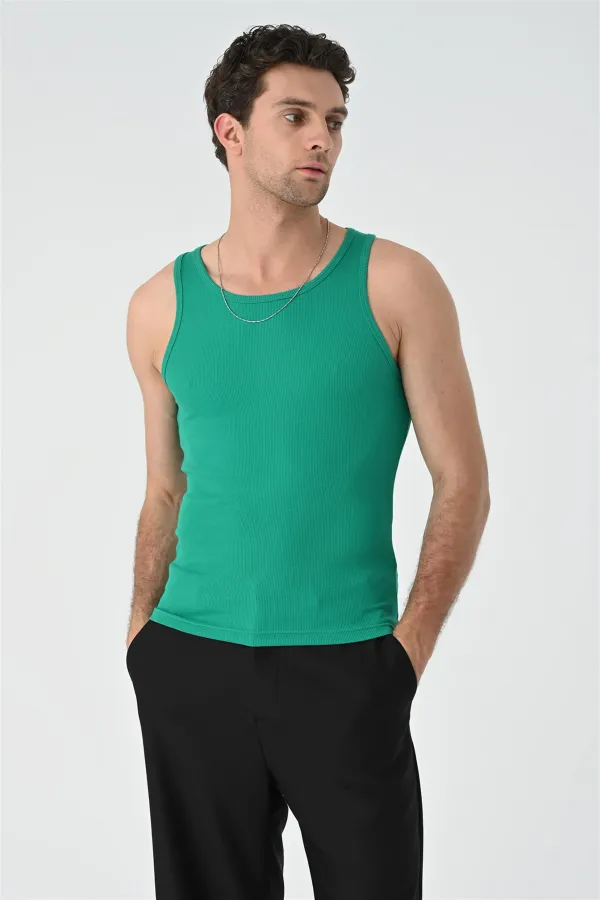 Débardeur homme Antioch vert canard coupe slim
