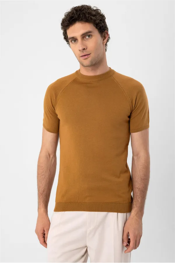 Antioch Tobacco Bicycle Collar Knit T-Shirt