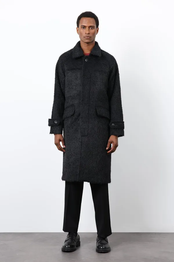 Manteau pour homme Antioch en fausse fourrure noire