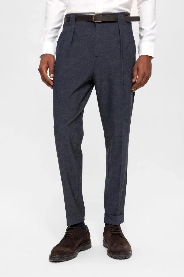 Antioch Indigo Belted Double Hem Trousers
