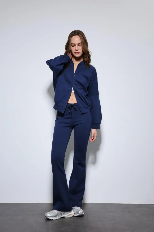 Antioch Lacivert Bomber Ceket Ve İspanyol Paça Eşofman Takım