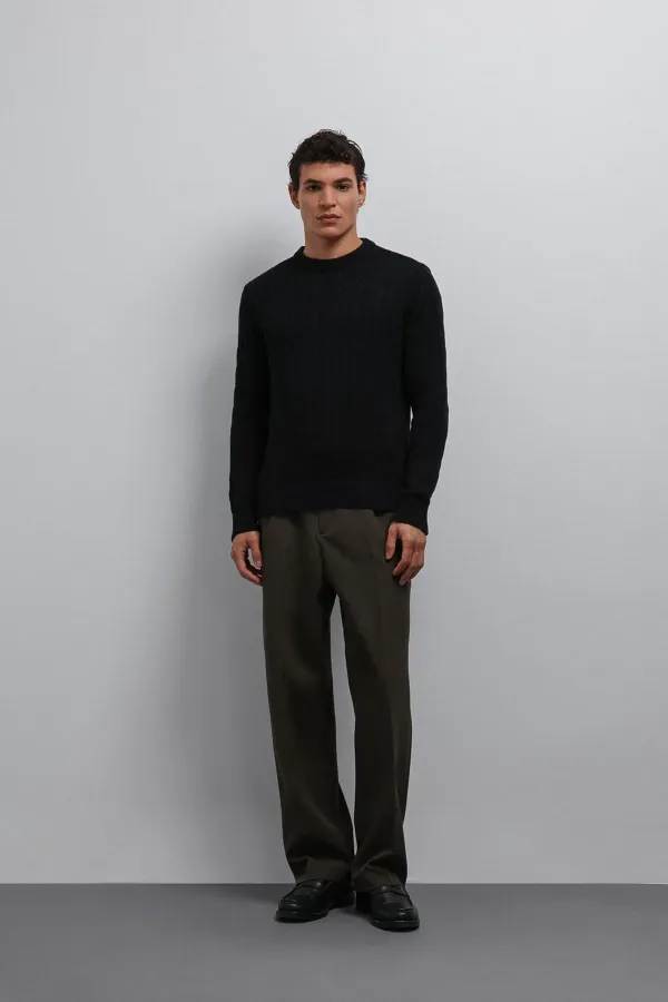 Antioch Black Textured Knit Men's Sweater