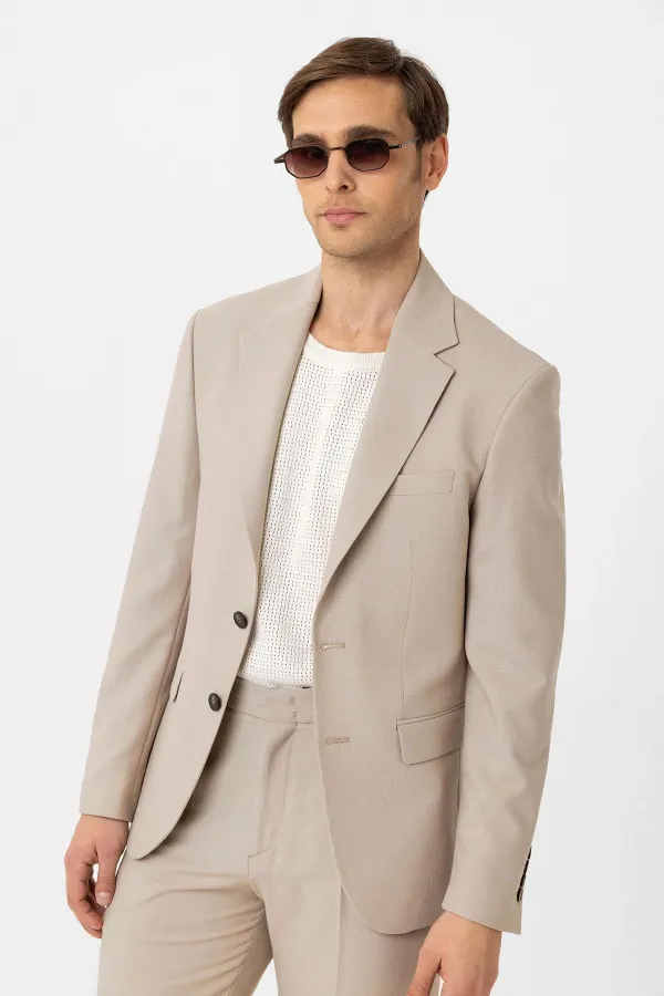 Costume classique pour homme Antioch beige, coupe ajustée