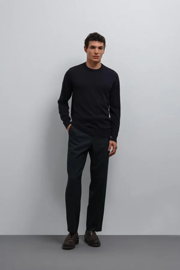 Antioch Lacivert Yumuşak Dokulu Basic Erkek Kazak