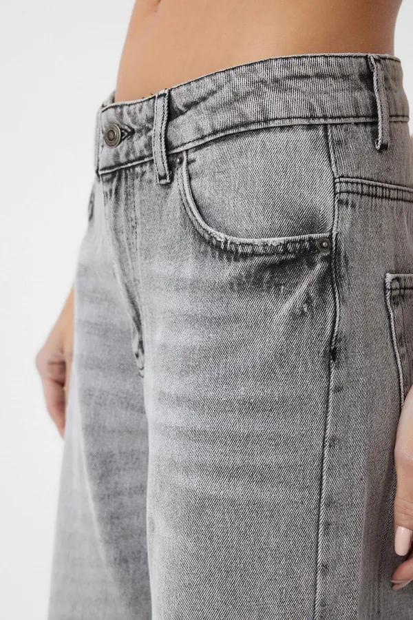 Antioch Açık Gri Yüksek Bel Kadın Jean