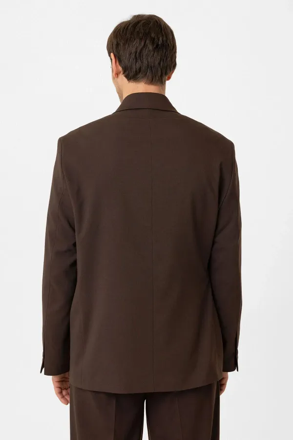 Antioch Kahve Kuşaklı Relax Fit Erkek Blazer Ceket