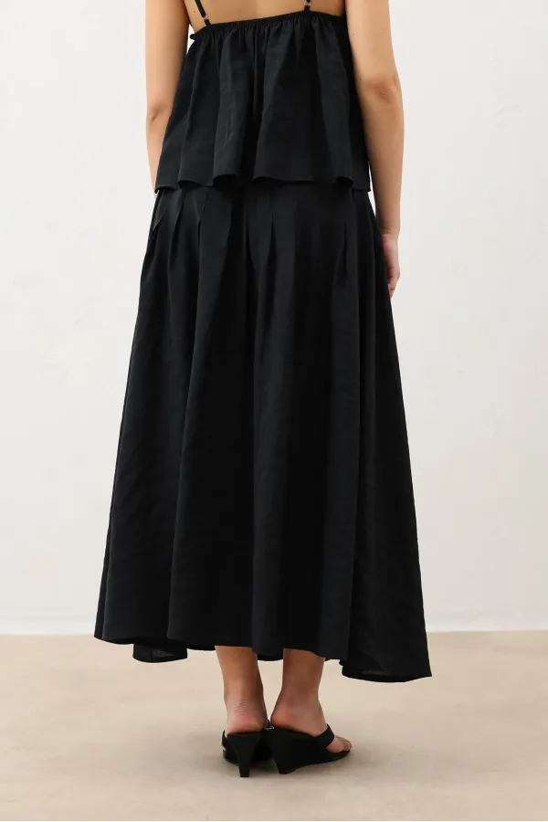 Jupe drapée noire Antioch pour femme