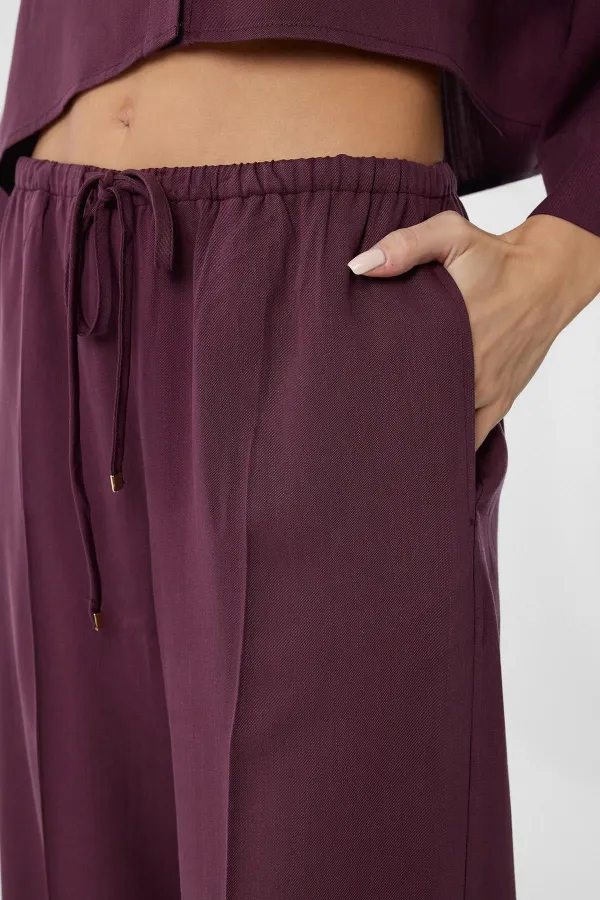 Antioch Burgundy Relaxed Women's Trousers