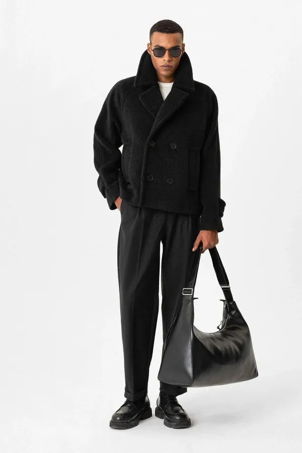 Veste courte à double boutonnage Antioch noire pour homme