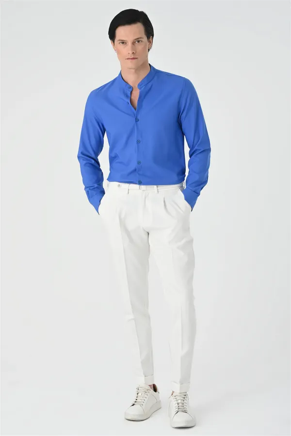 Antioch Saks Regular Fit Mandarin Collar Men's Shirt