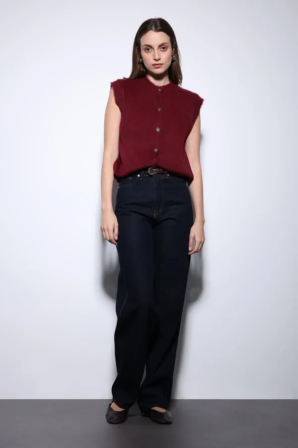 Antioch Burgundy Textured Women's Knitted Vest