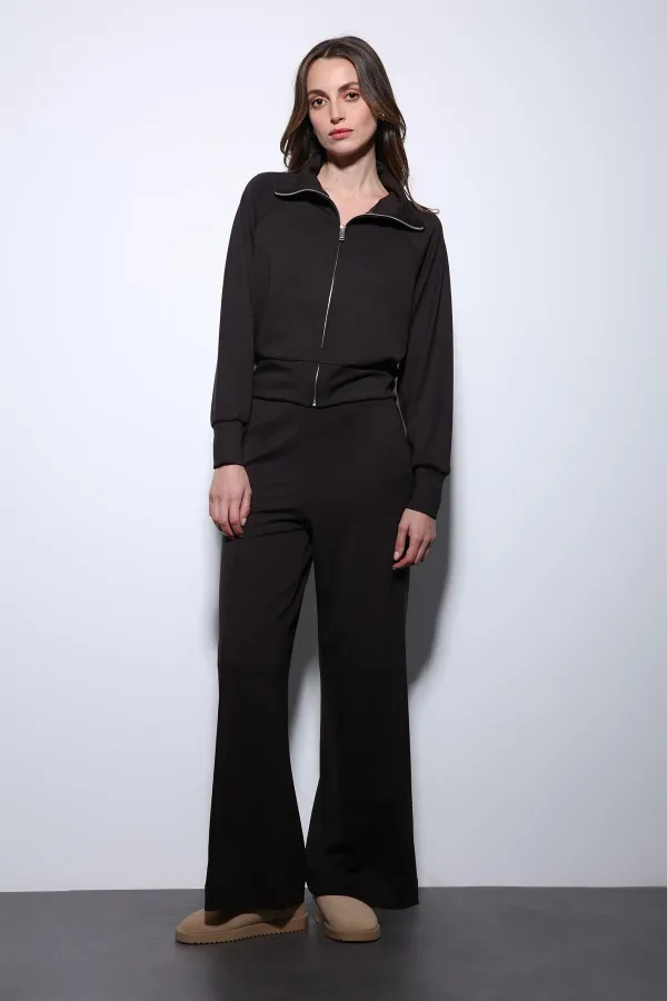 Antioch Koyu Kahve Fermuarlı Kadın Eşofman Takım