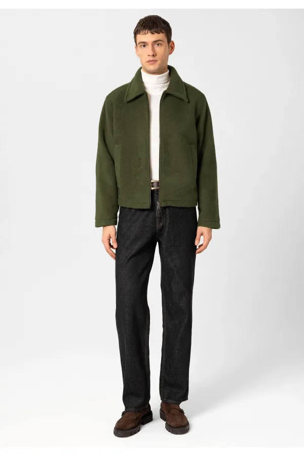 Antioch Khaki Relaxed Soft Textured Men's Jacket