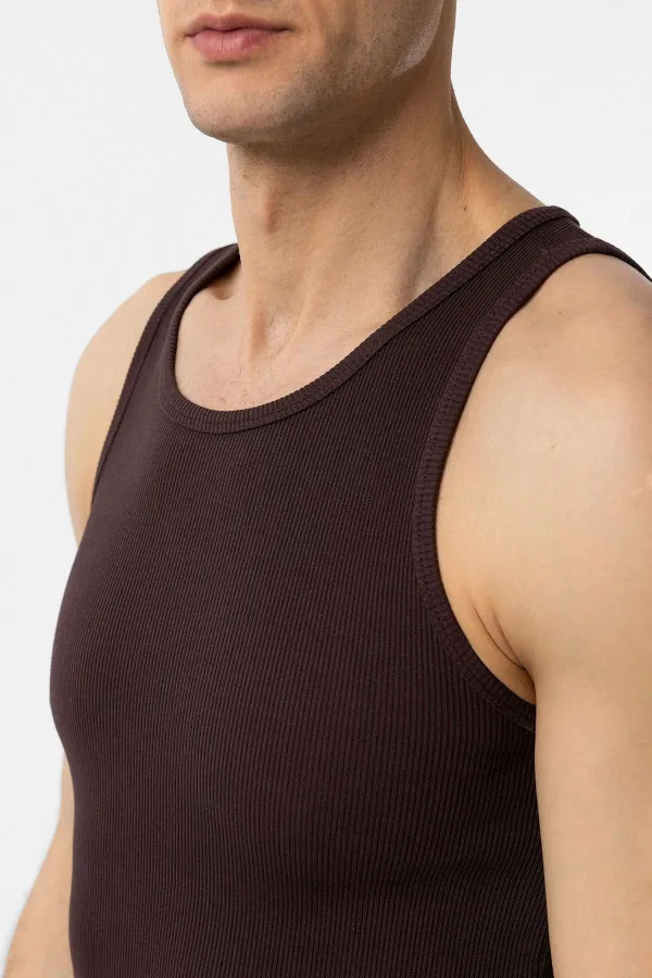 Débardeur homme Antioch marron foncé coupe ajustée