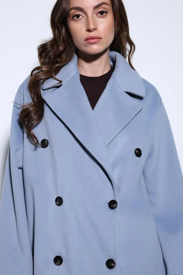 Antioch Mavi Kruvaze Kadın Kaban