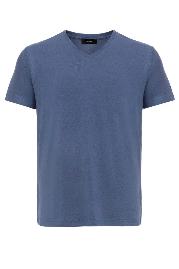 Antioch İndigo Basic V Yaka Erkek T-Shirt