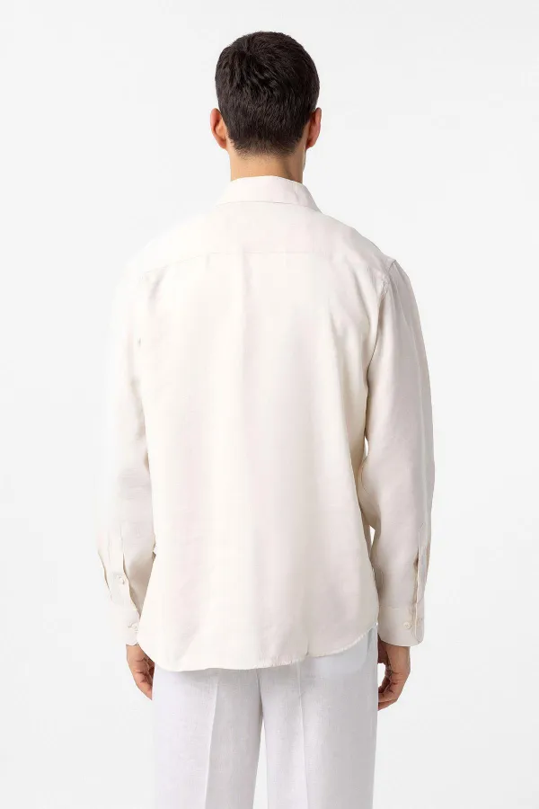 Antioch Ekru Modal Kumaş Relax Fit Erkek Gömlek