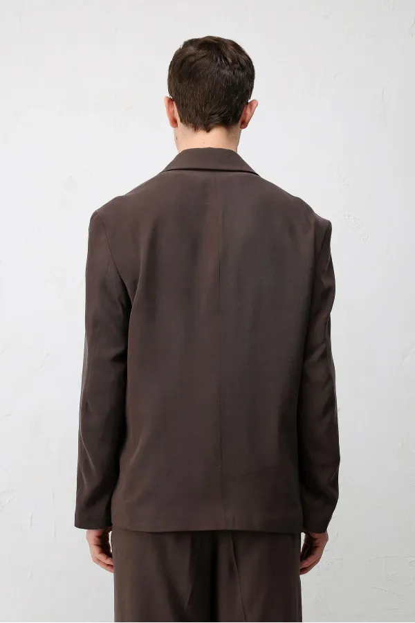 Veste blazer pour homme Antioch Coffee Modal Blend, coupe décontractée