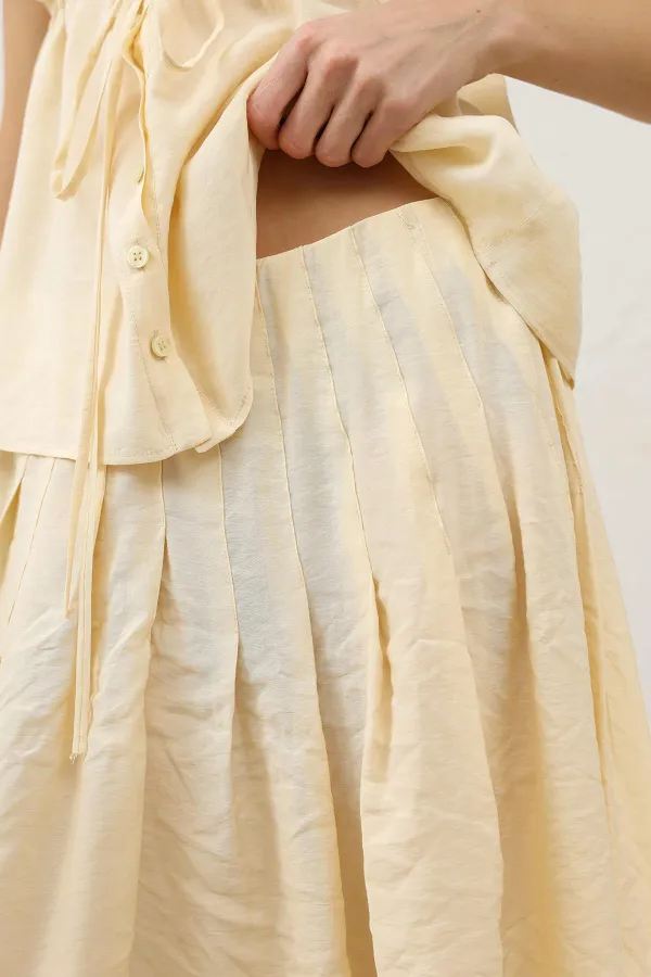 Antioch Sarı Dökümlü Kadın Etek