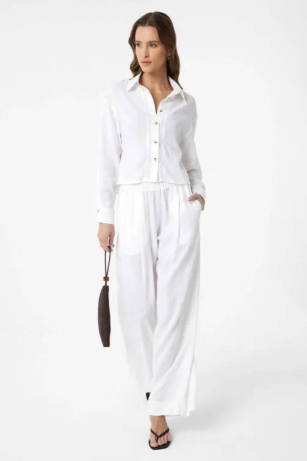 Antioch White Striped Women's Shirt