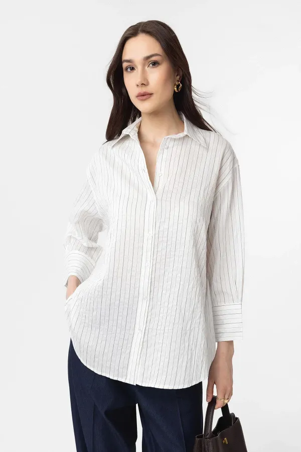 Antioch White Striped Women's Shirt
