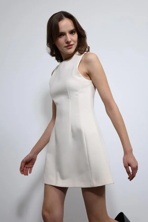 Robe courte Antioch écru pour femme