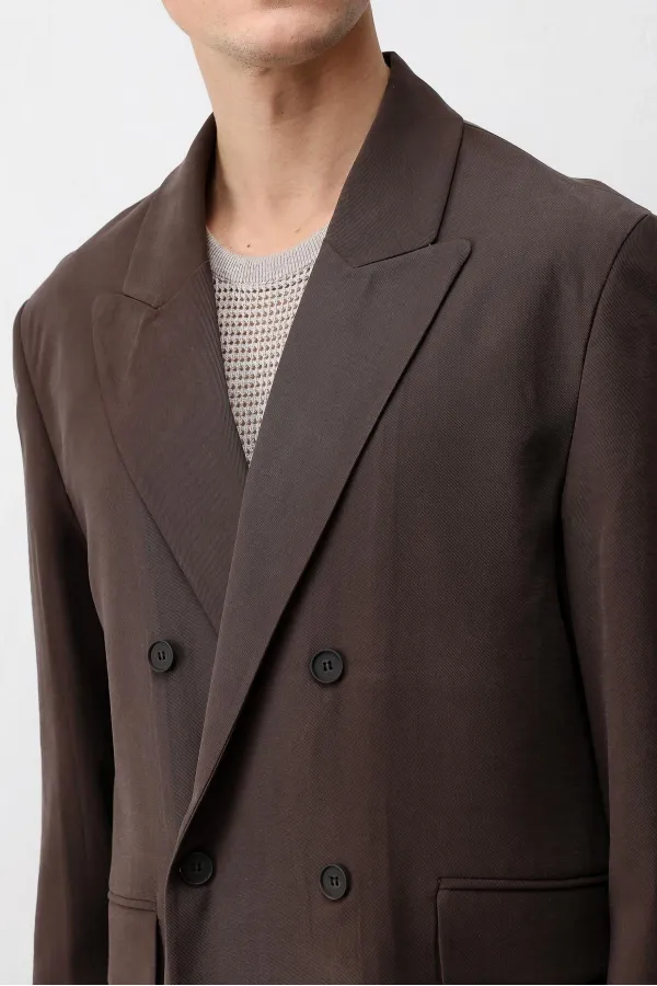Veste blazer pour homme Antioch Coffee Modal Blend, coupe décontractée