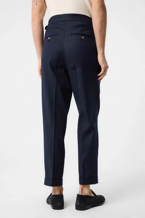 Antioch Lacivert İtalyan Kesim Yüksek Bel Erkek Pantolon