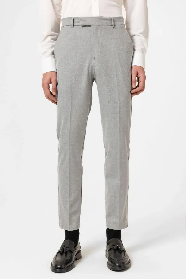 Antioch Grey Classic High-Waisted Men's Trousers