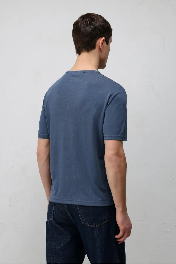 Antioch Indigo Button-Down Collar Men's T-Shirt