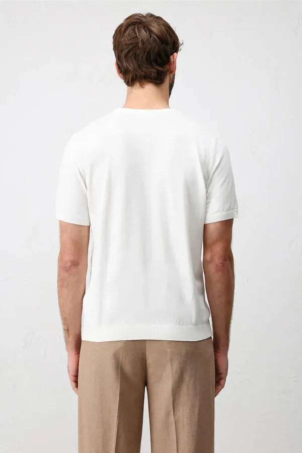 Antioch Ekru Comfort Slim Triko T-Shirt