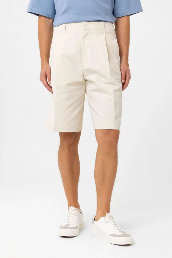 Bermuda plissé taille haute décontracté Antioch Stone pour homme