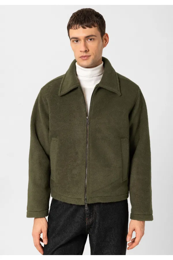 Antioch Khaki Relaxed Soft Textured Men's Jacket