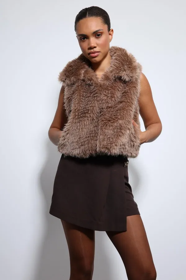 Antioch Mink Plush Look Vest