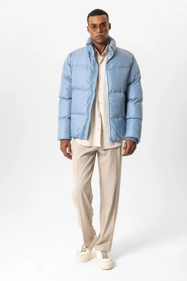 Antioch Bebe Blue Stand-Up Collar Rubber Padded Jacket