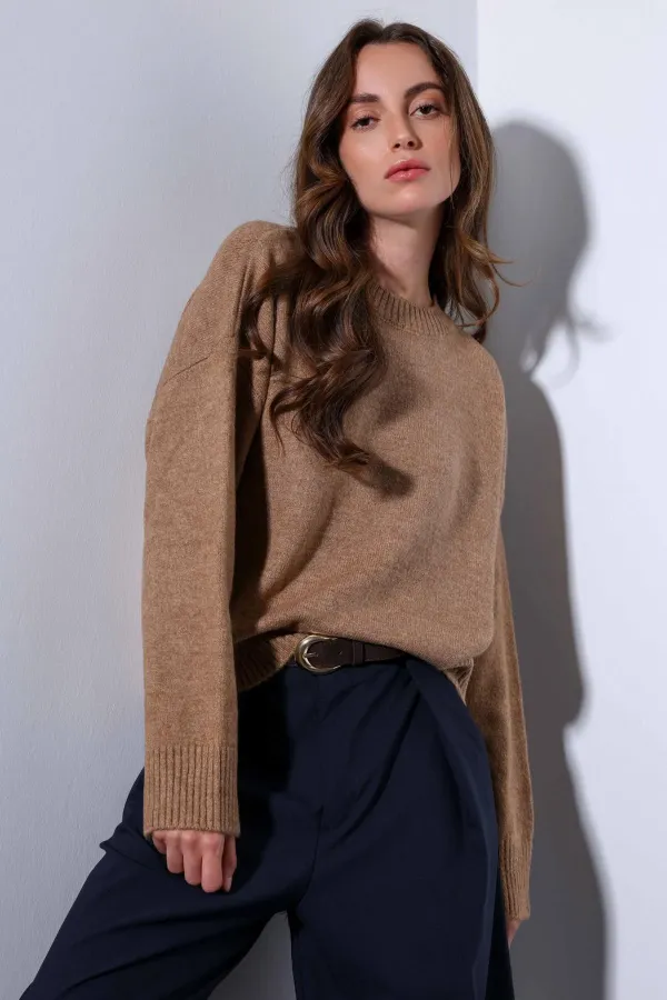 Antioch Camel Yün Karışımlı Kadın Kazak