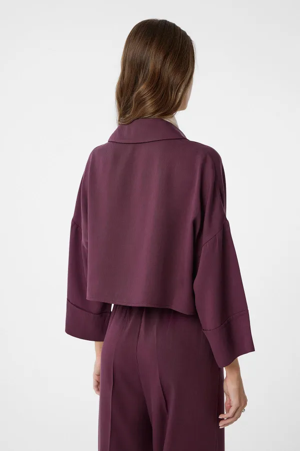 Antioch Burgundy Crop Women's Shirt