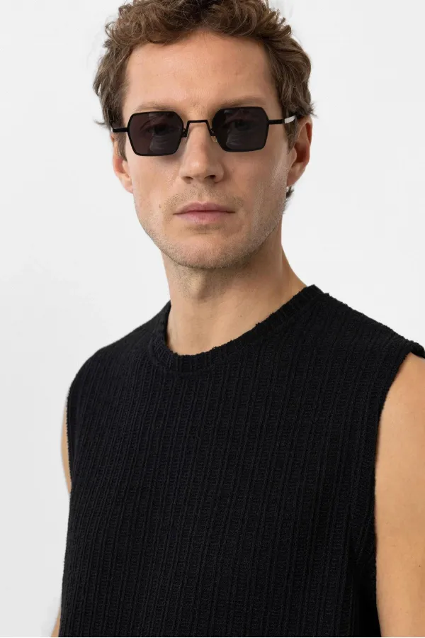 Débardeur texturé noir Antioch pour homme