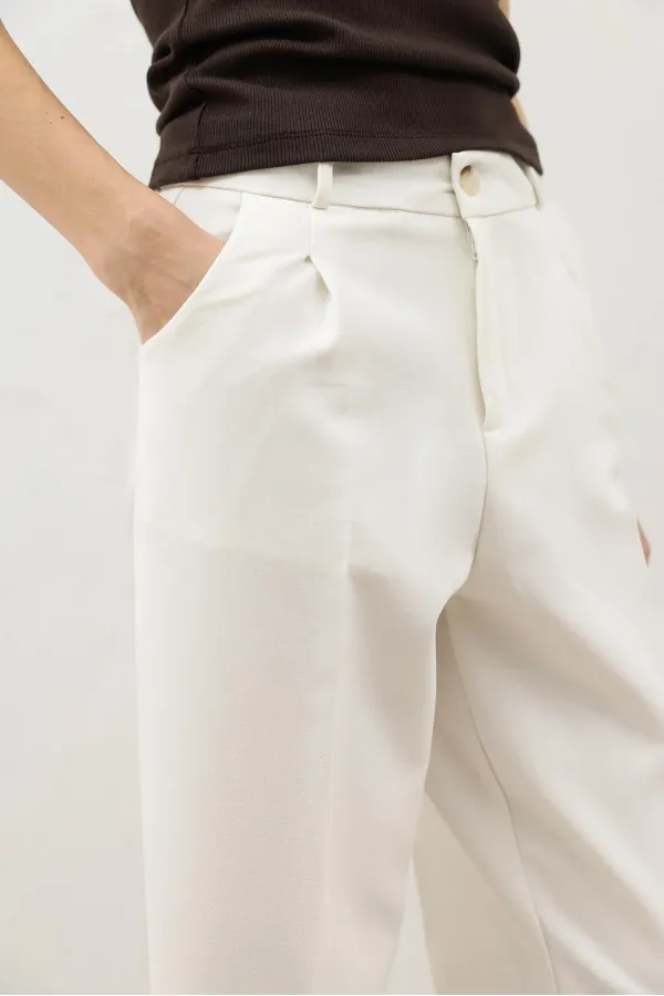 Antioch Beyaz Pensli Kadın Pantolon