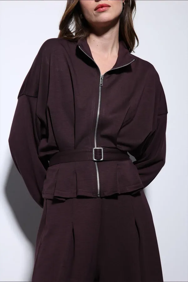 Ensemble pantalon large à ceinture Antioch Plum