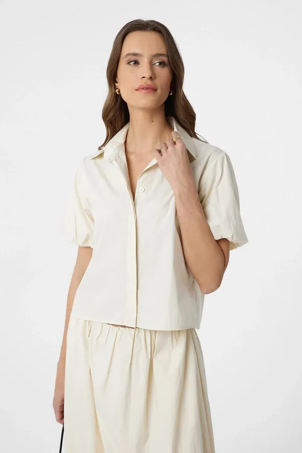 Chemise à manches ballon Antioch Stone pour femme