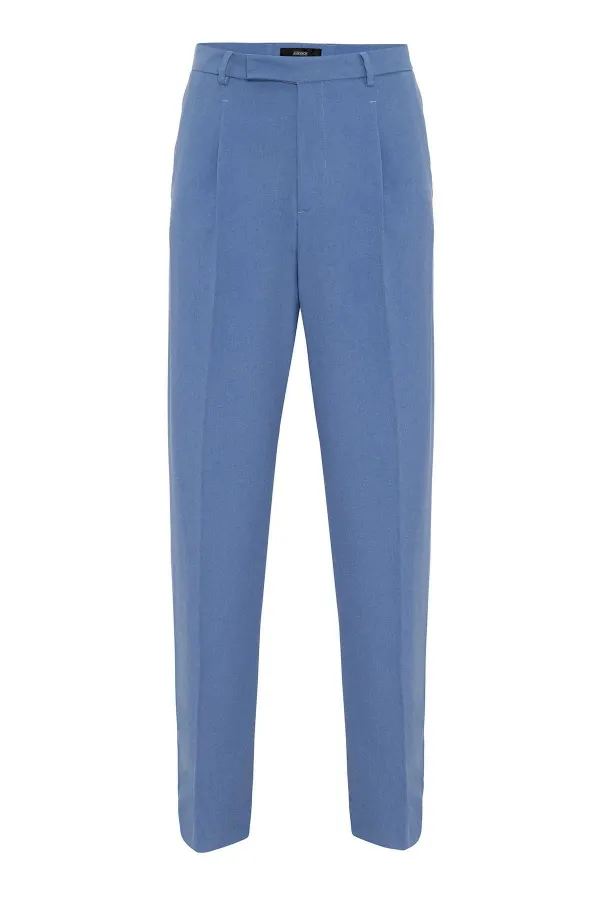 Antioch Blue High-Waisted Zip-Up Men's Trousers
