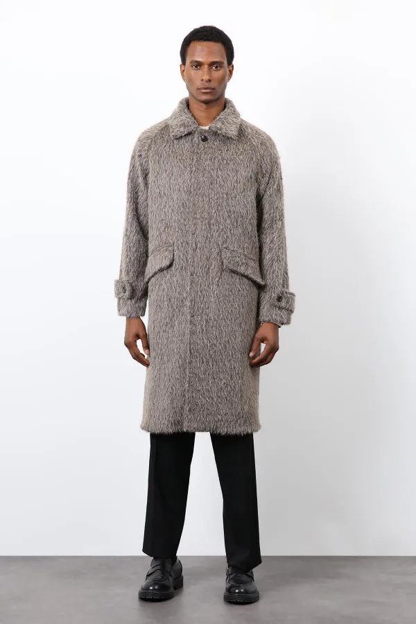 Antioch Coffee Faux Fur Men's Coat