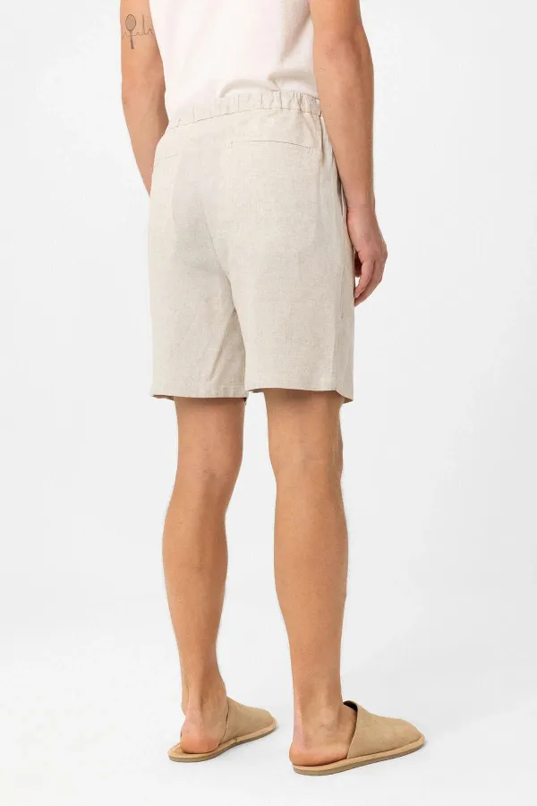 Antioch Taş Keten Karışımlı Erkek Şort