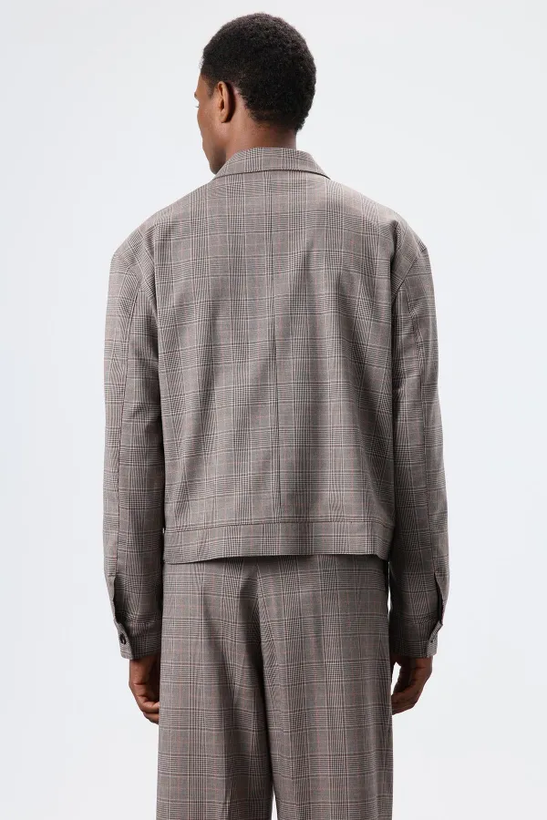 Antioch Kahve Ekoseli Mevsimlik Erkek Mont