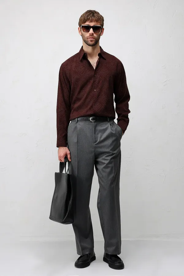 Chemise texturée pour homme Antioch Coffee Modal Blend