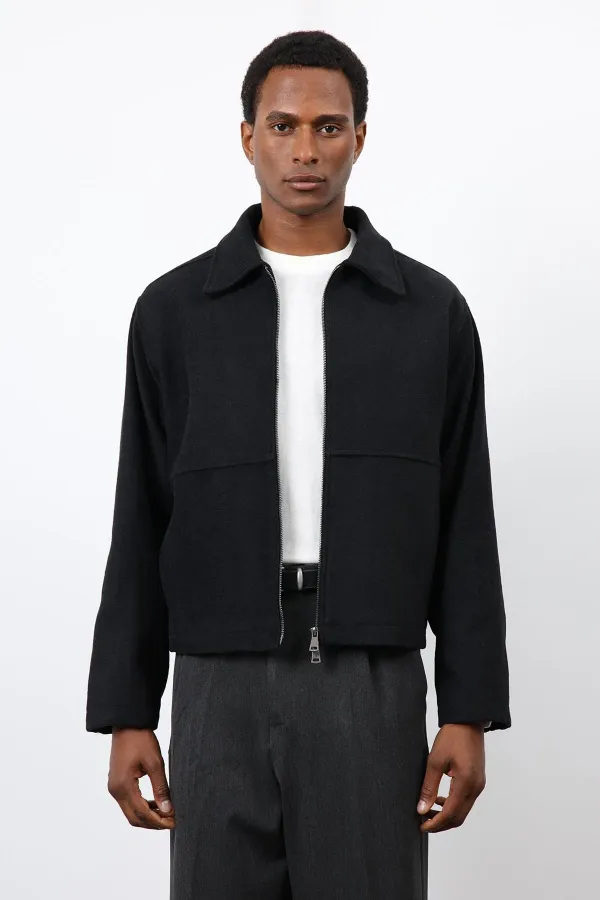 Antioch Siyah Regular Fit Dokulu Erkek Mont