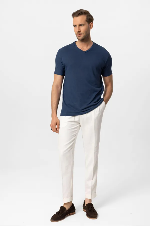 Antioch Lacivert V Yaka Basic Erkek T-Shirt