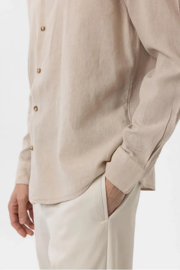 Antioch Beige Linen Blend Men's Shirt