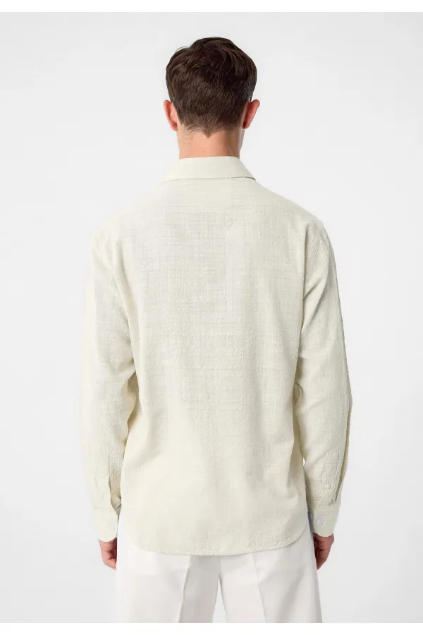 Antioch Stone Relax Fit Textured Men's Shirt